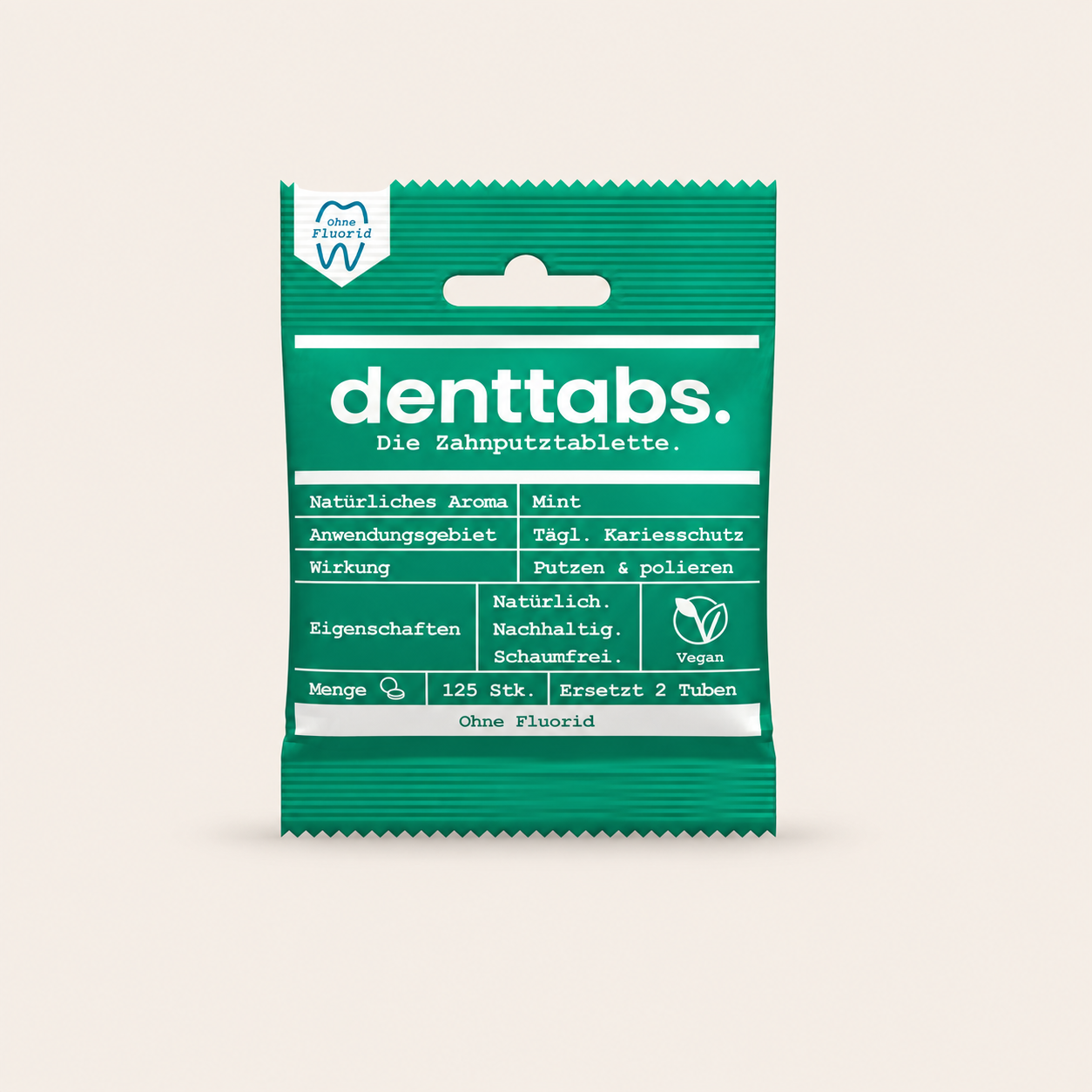 Denttabs Zahnputztabletten Mint, ohne Fluorid